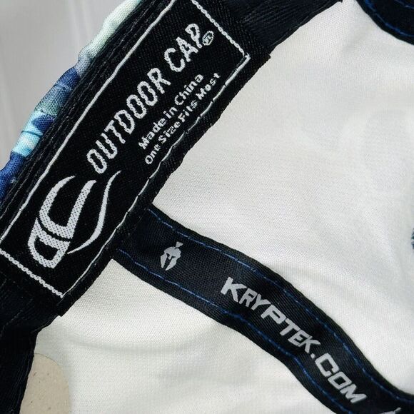 Kryptek American Flag USA Patch Hat OS Adjustable Blue White Green Kaleidoscope - Picture 9 of 11
